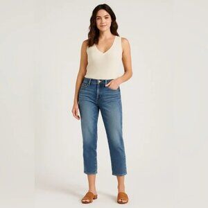 Lucky Brand Sweet Jean Crop 12/31 Denim Stretch Mid Rise Med Wash Streetwear